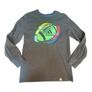 Adidas Kids Long Sleeve Tee - Black with Multicolor Graphic
